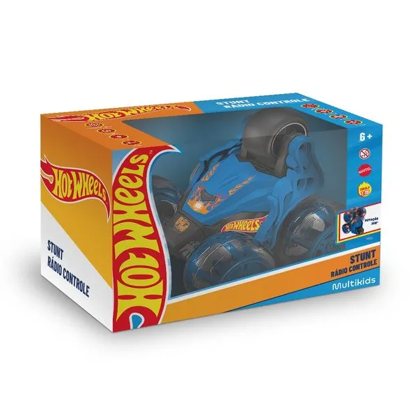 Rc Hot Wheels - Stunt - 4 Canais - Azul - Luz e Som - BR2476 BR2476