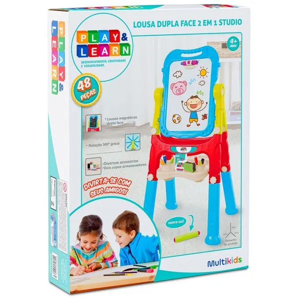 Lousa Mágica 2 em 1 Studio Play & Learn Multikids - BR1214OUT [Reembalado] BR1214OUT