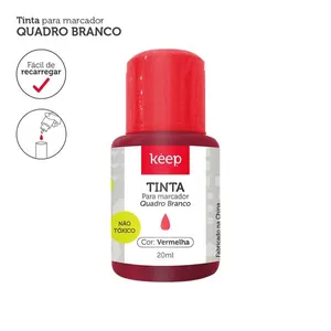 Tinta Refil Para Marcador De Quadro Branco 18ml Vermelho Caixa Com 12 Unidades Keep - MR040OUT [Reembalado] MR040OUT