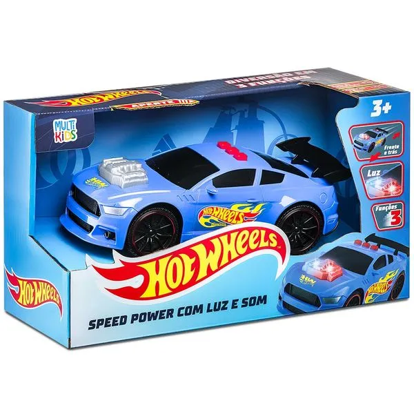 Hot Wheels Carro Speed Power Azul com Luz e Som Multikids - BR1821OUT [Reembalado] BR1821OUT