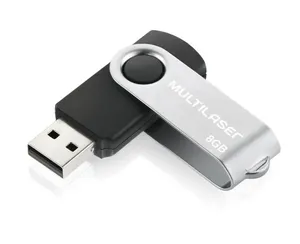 Pen Drive Twist 8GB USB Leitura 10MB/s e Gravação 3MB/s Preto Multilaser- PD587 PD587