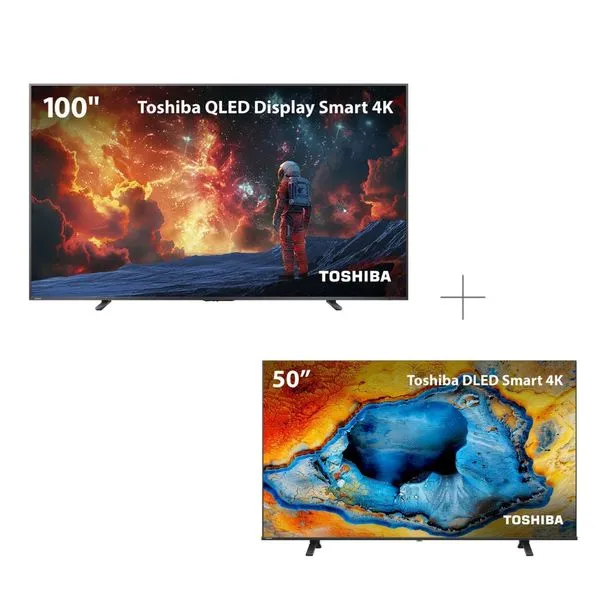 Smart TV QLED 100 4K UHD Google TV + Smart TV DLED 50" 4K VIDAA Toshiba - 100Z670RS2KD 100Z670RS2KD