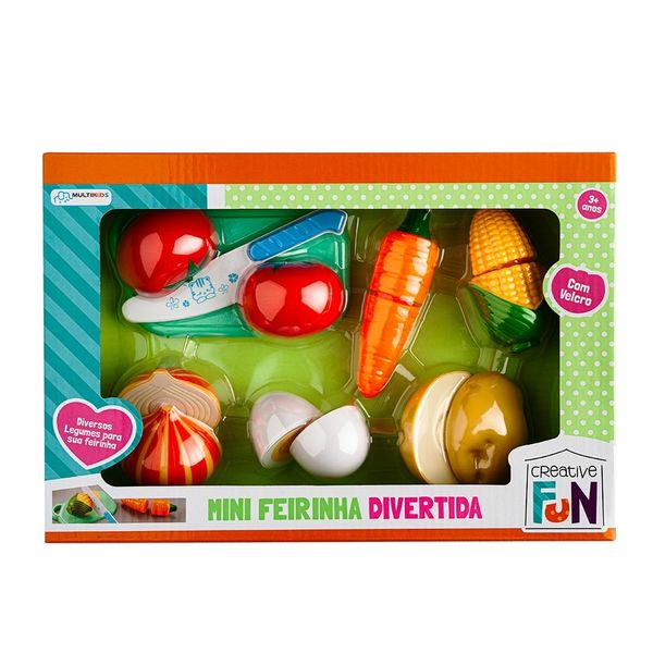Creative Fun Mini Feirinha Divertida 6 legumes com Velcro Multikids - BR1108OUT [Reembalado] BR1108OUT