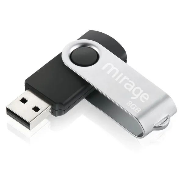 Pen Drive Loop 8GB USB Leitura 10MB/s e Gravação 3MB/s Preto Mirage - PD098 PD098