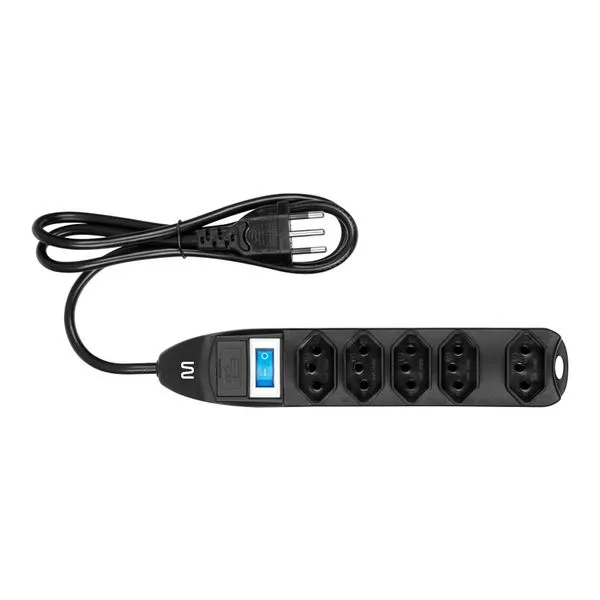 Filtro De Linha 5 Tomadas 90cm Preto Multi (Multilaser) - WI297 WI297