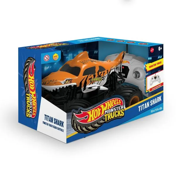 Monster Truck Titan Shark de Controle Remoto Hot Wheels 1:24 Multikids - BR2532OUT [Reembalado] BR2532OUT