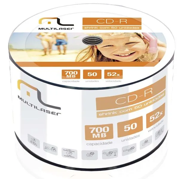 Mídia CD-R Velocidade 52x 50un Shrink 700MB Multi - CD051 CD051
