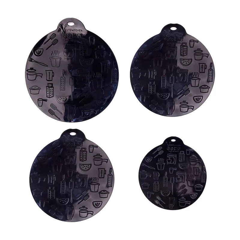 Conjunto 4 Almofadas de Silicone Pretas Para Fogão De Indução Magnética
