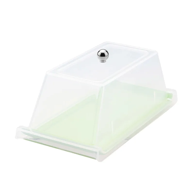 Bandeja Servir Retangular Com Tampa 15x30 Verde em Polipropileno