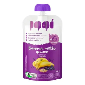 Papinha Orgânica Papapá Banana, Mirtilo, Quinoa 100g
