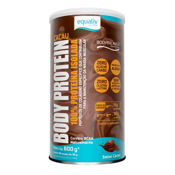 Proteína Isolada em Pó Body Protein Equaliv Cacau 600g