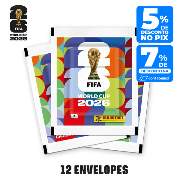 Blister com 12 Envelopes de Figurinhas Copa do Mundo 2026 Panini 84 Figurinhas