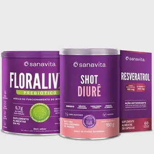 Combo Intestino em Dia Floraliv 4 Fibras | Shot Diurê | Resveratrol