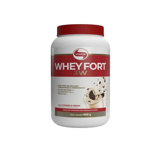 Whey Fort 3W 900g Cookies N Cream - Vitafor