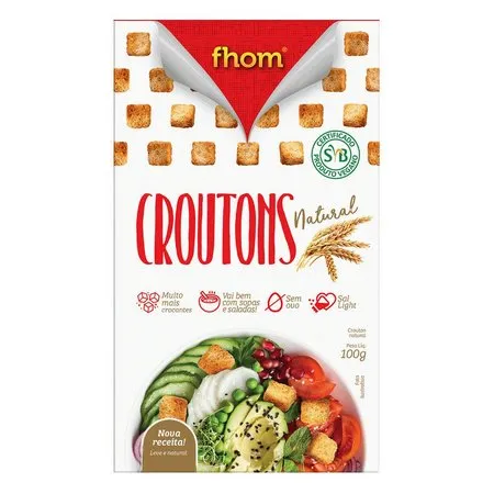 Crouton Natural com Grãos Fhom 100g