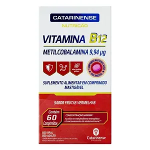 Vitamina B12 Catarinense Nutrição Frutas Vermelhas 60 Comprimidos Mastigáveis