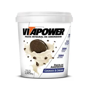 VITAPOWER®: Pasta de Amendoim Sabor Cookies e Cream 1005g Pasta de Amendoim Gourmet Cookies e Cream 1.005g - Vitapower