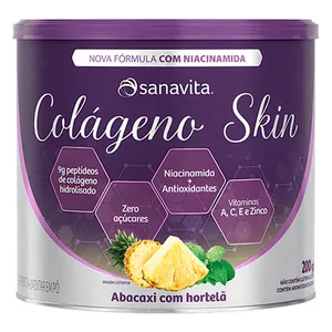 Colágeno em Pó Sanavita Skin Abacaxi com Hortelã 200g