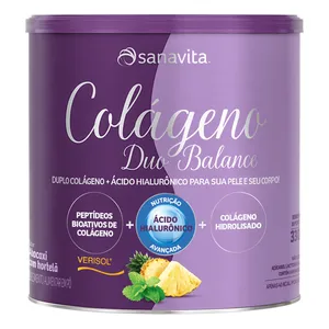 Colágeno Verisol Sabor Abacaxi Com Hortelã Sanavita + Ácido Hialurônico 330g