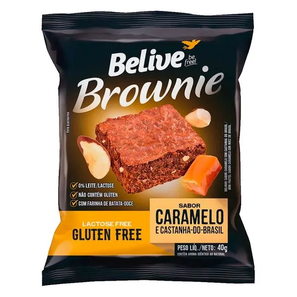 Brownie Belive Caramelo Com Castanhas Sem Glúten 40g