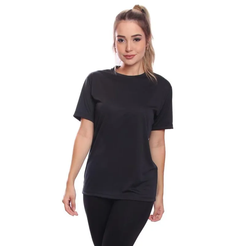 Camiseta Feminina Dry Proteção Solar UV Lisa Treino Academia Passeio Ciclismo