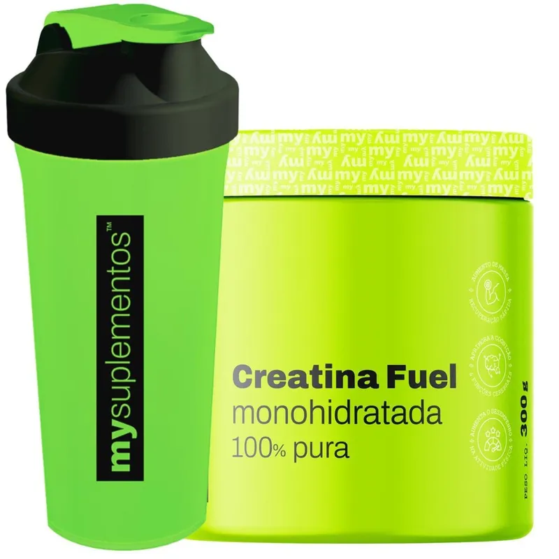 Kit Creatina Monohidratada Pura 300g e Coqueteleira – My Suplementos