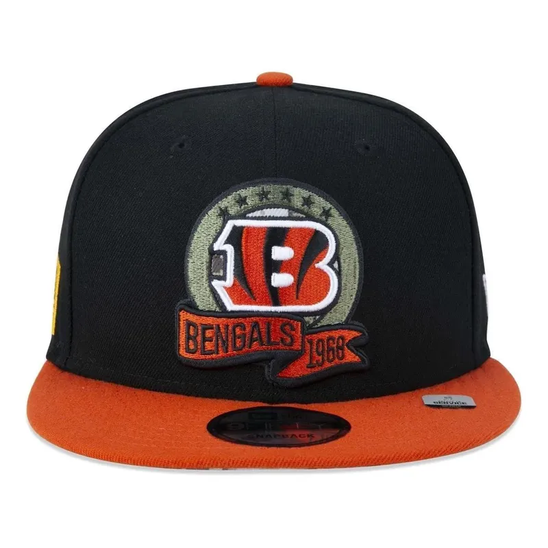BONÉ NEW ERA 950 CINCINNATI BENGALS SALUTE TO SERVICE NFP23BON079 PRETO LARANJA