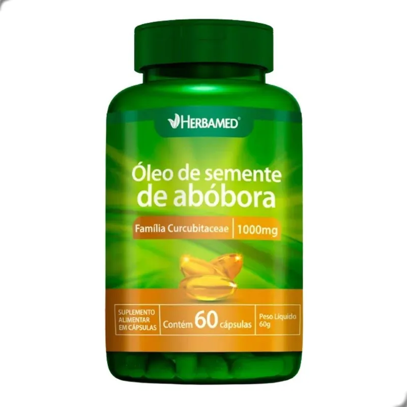 Oleo de Semente de Abobora 1000mg 60 Capsulas Herbamed