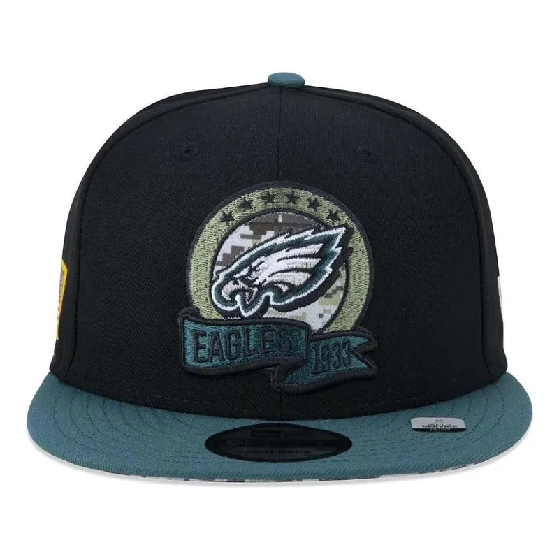 BONÉ NEW ERA 950 PHILADELPHIA EAGLES SALUTE TO SERVICE PRETO VERDE