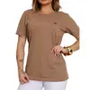 Camiseta Básica Feminina Slim Fit Algodão Lisa Várias Cores