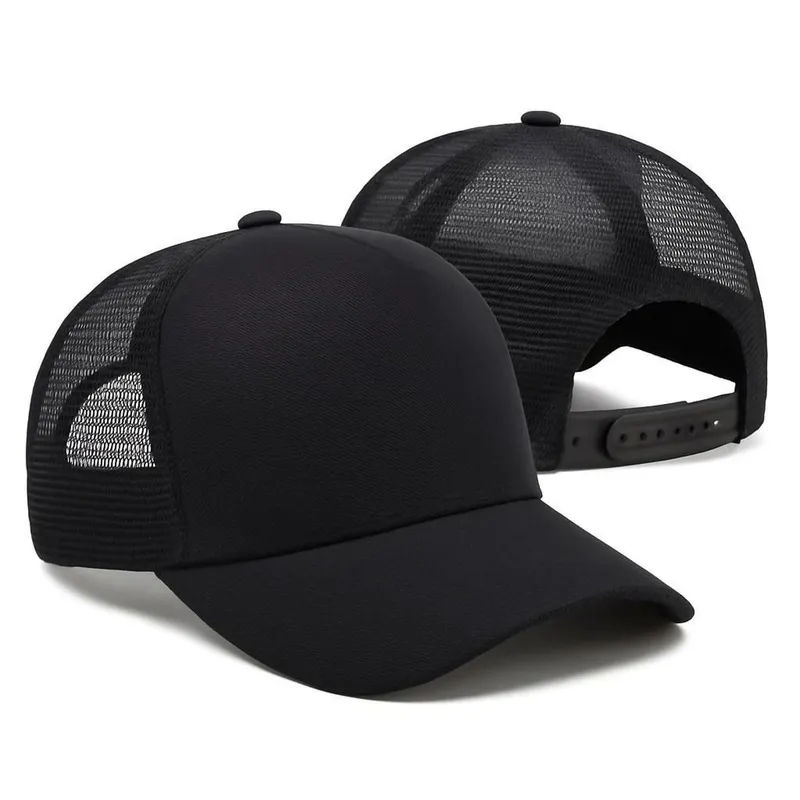 Boné Aba Curva Trucker Telinha Unissex Liso Casual Preto