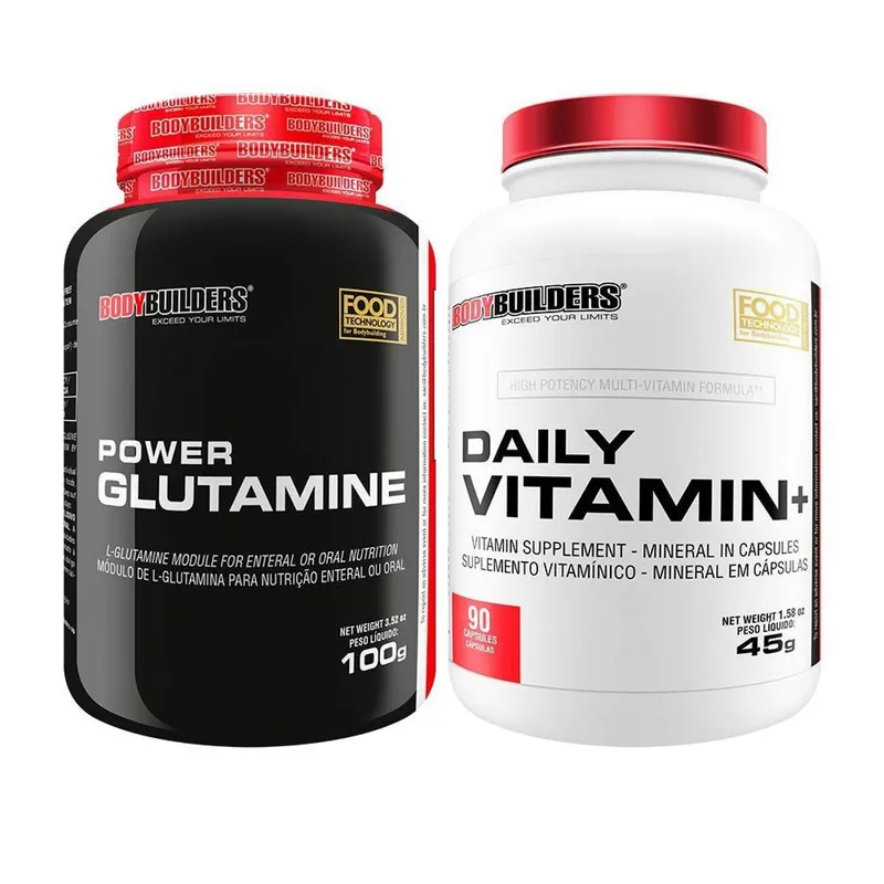 KIT - IMUNIDADE - Power Glutamina 100g + Daily Vitamin 90 cáps - Bodybuilders
