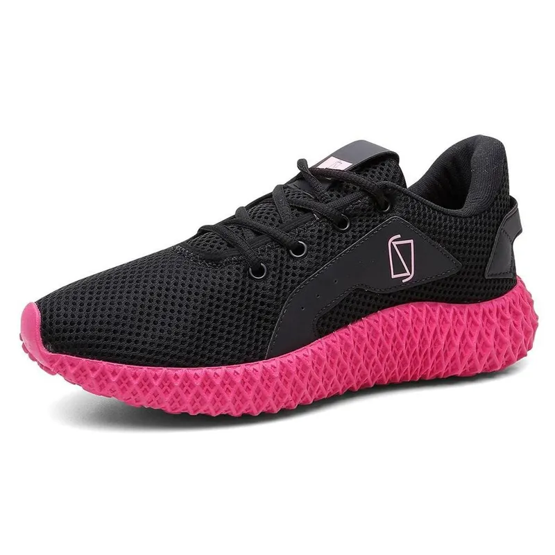 Tenis Academia Feminino Esporte Caminhada Corrida Ajuste Cadarço Solado EVA Leve Confortavel