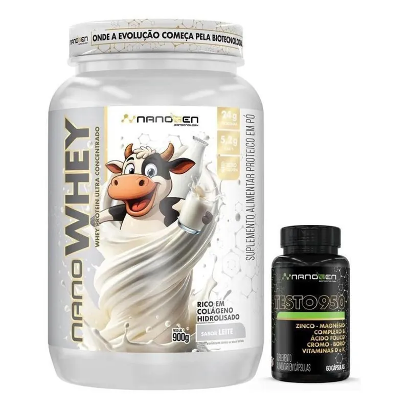Kit Esportivo Nanogen Whey Protein + Suplemento Alimentar Cápsulas