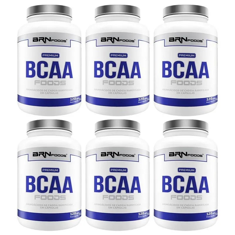 Kit 6x PREMIUM BCAA 120 cáps – BRN Foods
