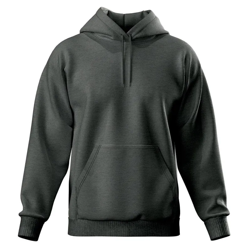 Blusa de Frio Moletom Canguru Com Capuz Masculino Liso Casual