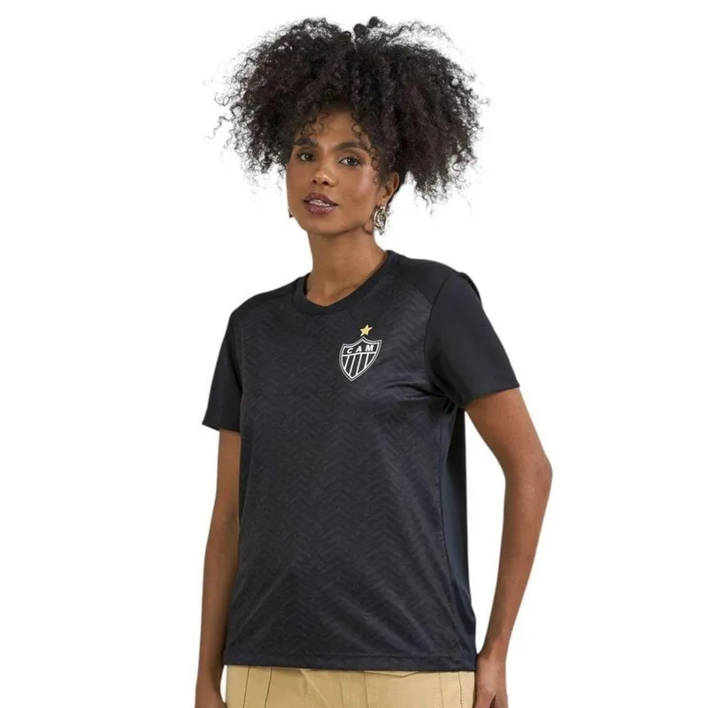 Camisa Braziline Atlético Mineiro Principia Feminina - Preto M