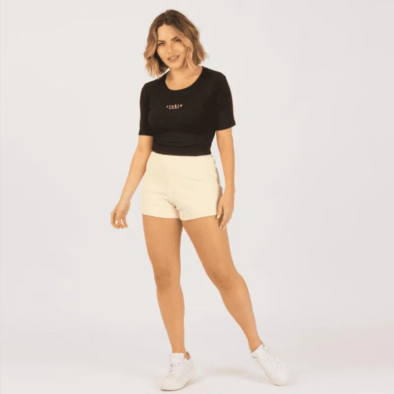 SHORTS BARRA LARGA TRICOT. RIU KIU- Off White