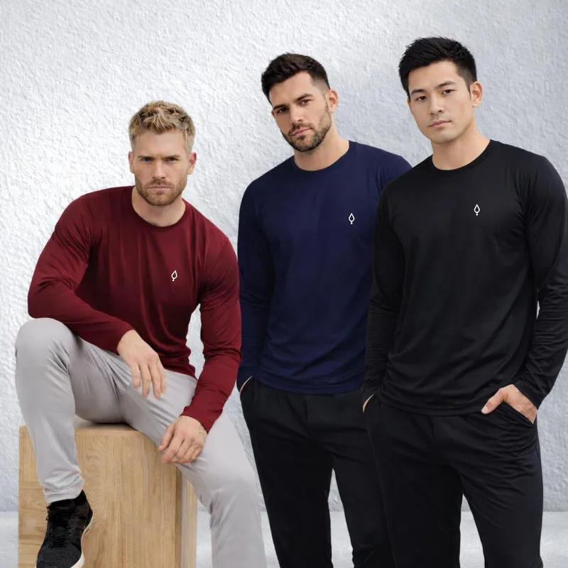 Kit 3 Camiseta Dry Manga Longa Resina Masculina Fitness Corrida Academia