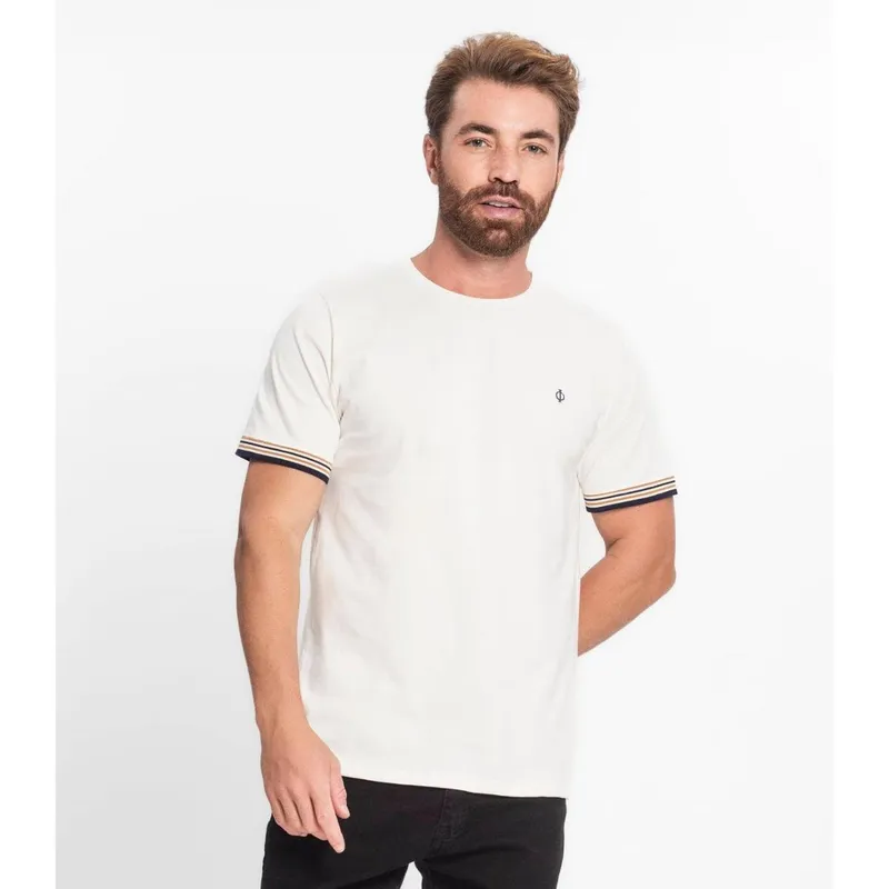 Camiseta Básica Masculina Diametro Bege