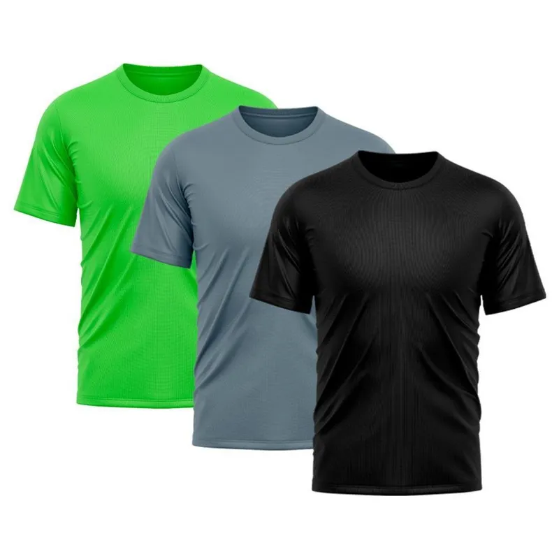 Kit 3 Camiseta Masculina Dry Proteção Solar UV Básica Lisa Treino Academia Camisa Camisetas