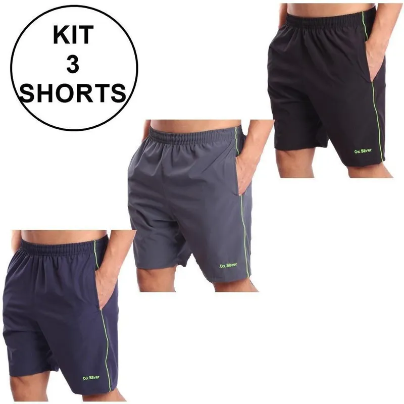 Kit 3 Shorts Curto Tactel Com Elastano