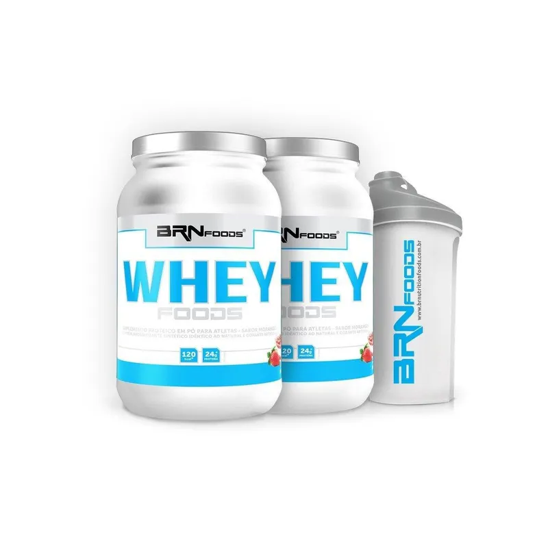 Kit Whey Foods 900 g - BR Nutrition Foods - c/ 2 unidades + Coqueteleira