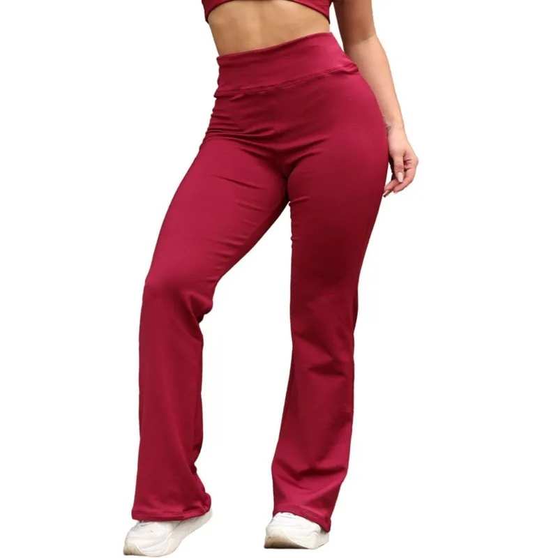Calça Legging Flare Bailarina Leg Boca De Sino Cintura Alta