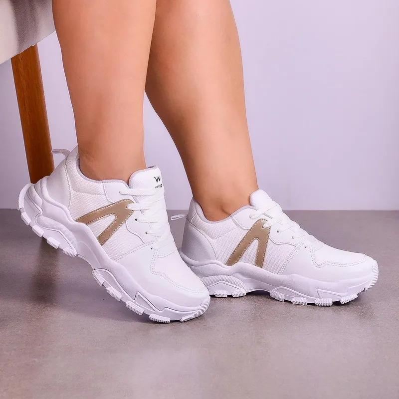 Tenis Casual Feminino Plataforma Lançamento Confortável Tradicional