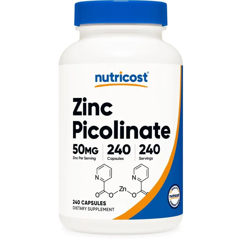 Suplemento Nutricost Picolinato De Zinco 50 Mg 240 Cápsulas