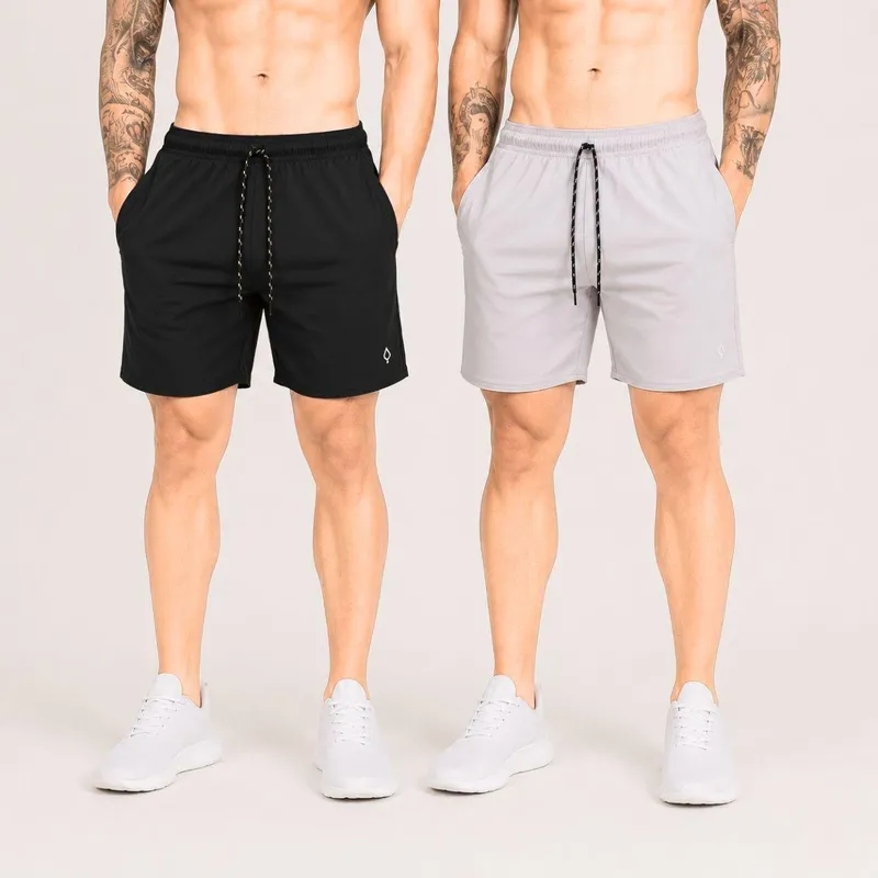 Kit 2 Shorts Praia Bermuda Masculino Básico liso em Tactel Elastano