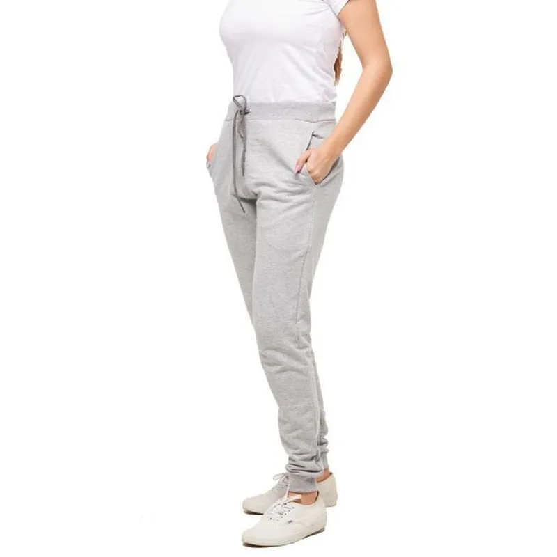 Calça Feminina de Moletom Jogger Slim Fit Básica Lisa