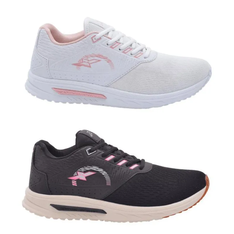 Kit 2 Pares Tênis Feminino Original FXB Academia Caminhada Para Corrida Treino