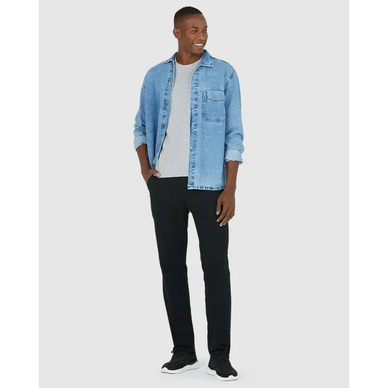 Calça Masculina Chino Em Sarja Com Elastano